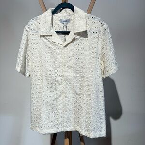Jason Wu Cream Eyelet Shirt Size M